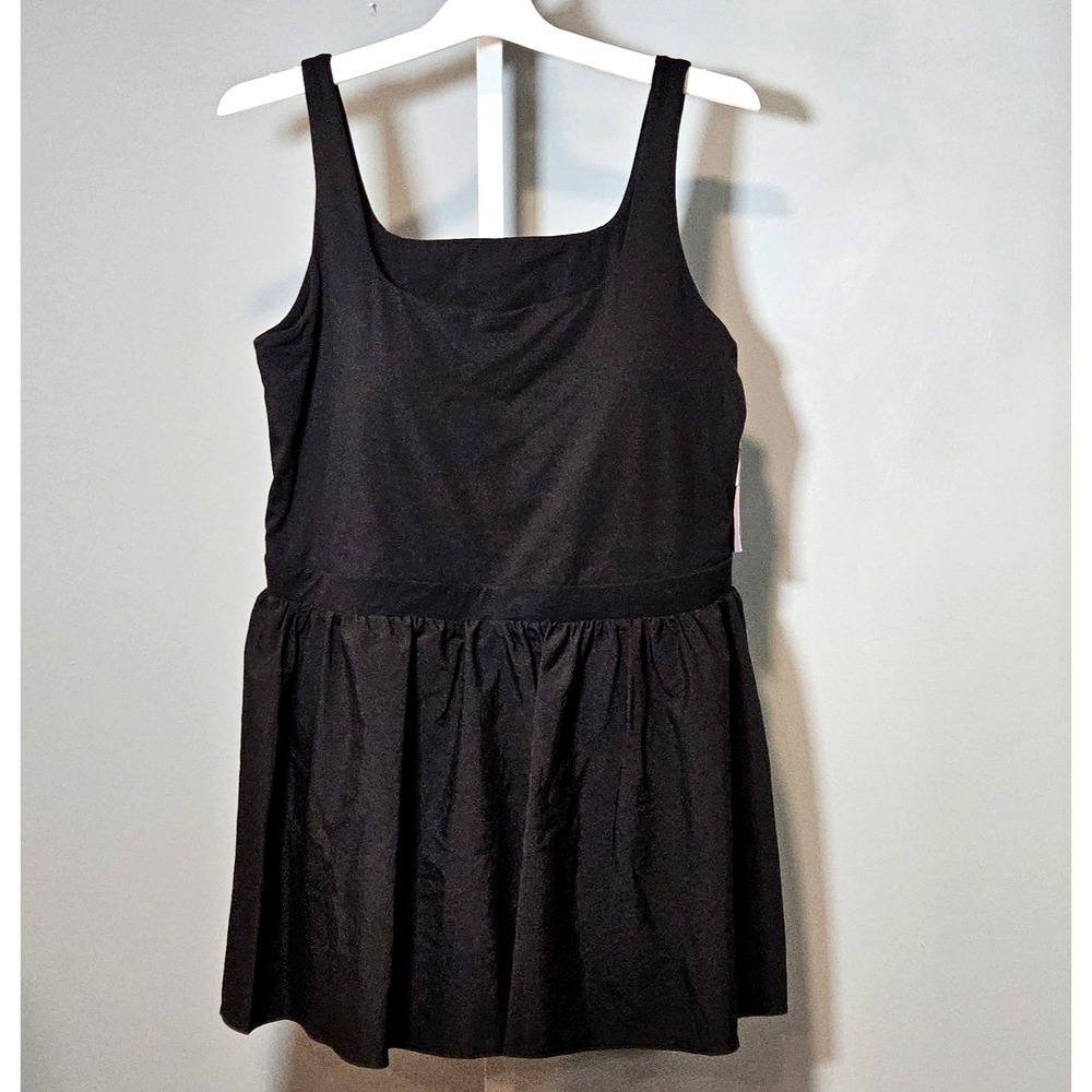NWT JoyLab Size XL Black 1-Piece Activewear Dress Built-in Shorts w/Pockets